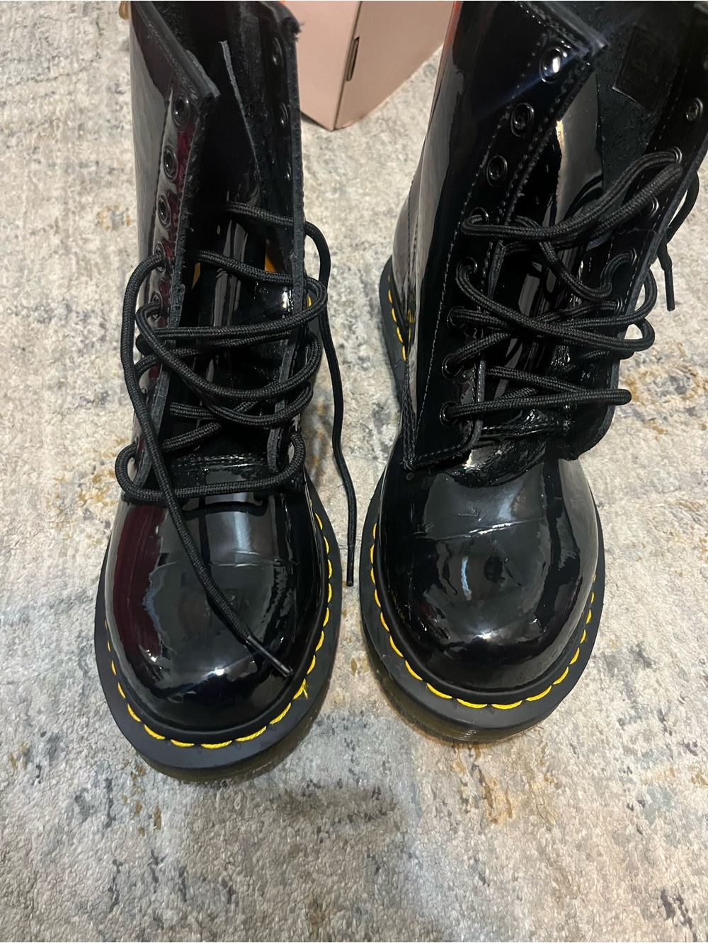 Dr. Martens Black Boots with Translucent Gum Soles